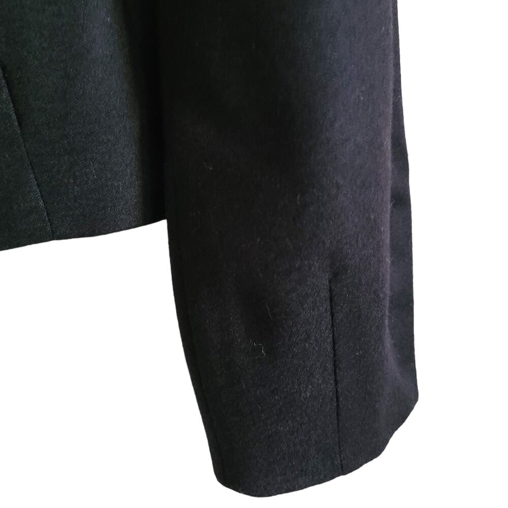 BANANA REPUBLIC Wool Cashmere Ruffled Lapel Button Front Black Blazer Women's 2 - Picture 6 of 11